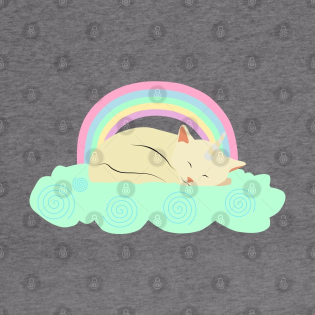 Kittycorn sleeping in a cloud by LittleAna